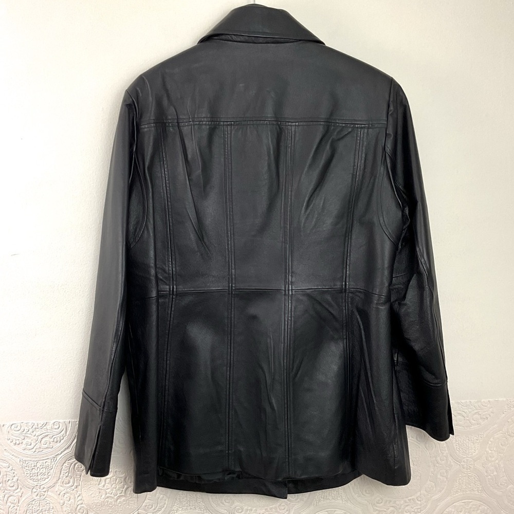 Vintage East 5th heavy duty black leather coat women’s 1X jacket - Picture 12 of 12